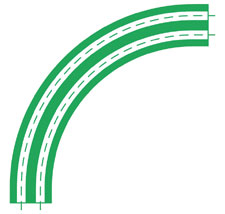 Pista curvilínea de PE CT882K750